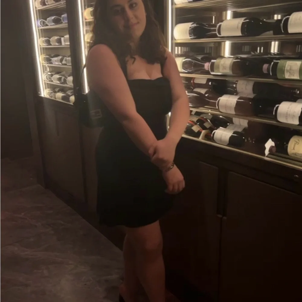 Miaou Little Black Slip Dress with Square Neck - Picture 2 of 5